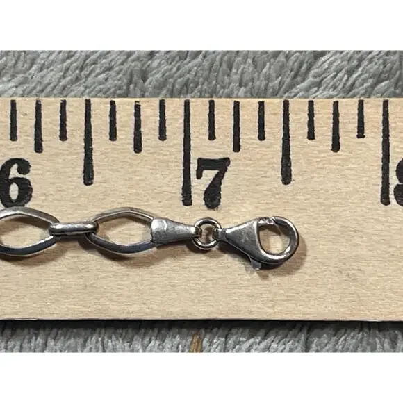 Sterling Silver Blue and White CZ Bracelet 7.5 Inches !! - Picture 10 of 14